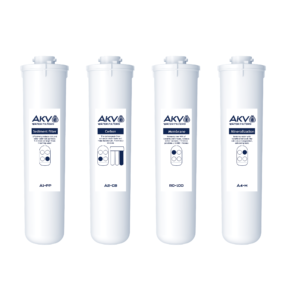Комплект сменяеми филтърни патрони за система за обратна осмоза AKV RO TYTAN-100 White (A1-PP, A2-CB, RO-100, A4-M)